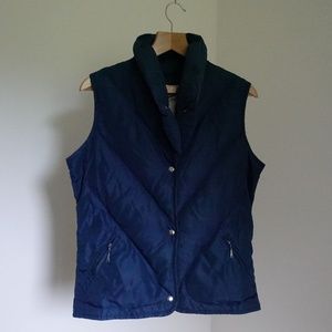 Down Chevron Navy Blue Vest